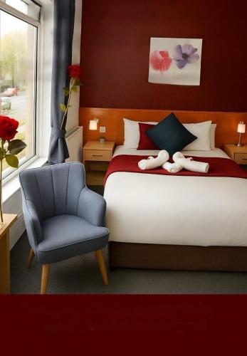 Ένα ή περισσότερα κρεβάτια σε δωμάτιο στο Charming studio Skegness F5