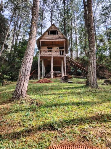 a tree house in the middle of the forest at Samantha Hotel Campestre in Santa Cruz Verapaz