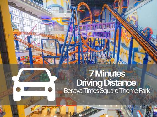 a playground in a shopping mall with the words minutes driving challenge before times square at Seeds Hotel Bukit Bintang in Kuala Lumpur