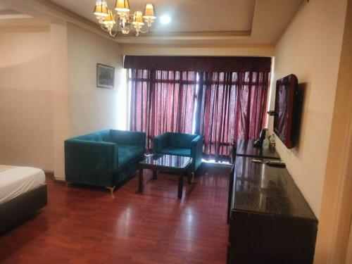 Χώρος καθιστικού στο Hotel Saiprakash