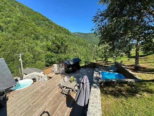 Chalet Le René-Sens - 5 pers - Grande terrasse - bain nordique SPA - Piscine