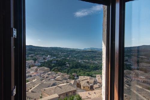 a view of a city from a window at Arpinum Divinum luxury loft in Arpino