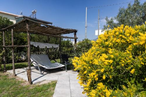 a chair and a gazebo in a garden at Residence O'Sole Mio Pompei in Pompei