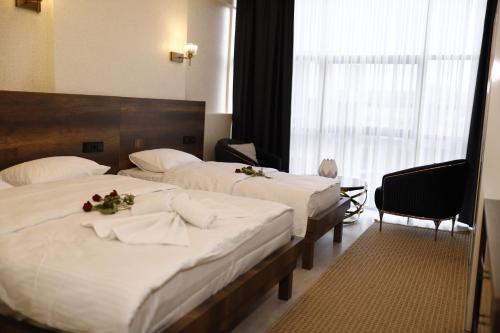 New Konak Hotelにあるベッド