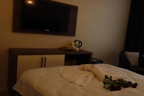 New Konak Hotelにあるベッド