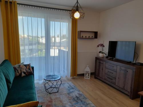 TV a/nebo společenská místnost v ubytování Apartament Idea Wacyn z miejscem parkingowym