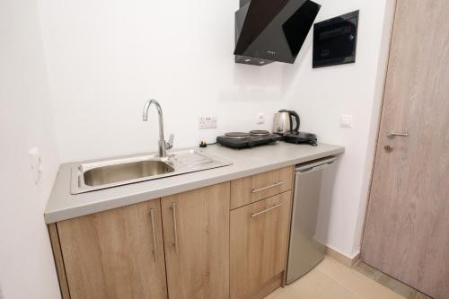 O bucătărie sau chicinetă la Near the Sea Apartments Nano