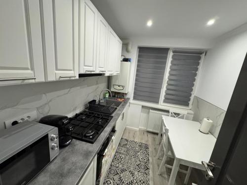 Kuchyň nebo kuchyňský kout v ubytování ASE Premium Apartament 2