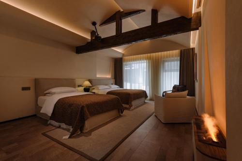 Katil atau katil-katil dalam bilik di Shaxi Fengyasong Village Hotel