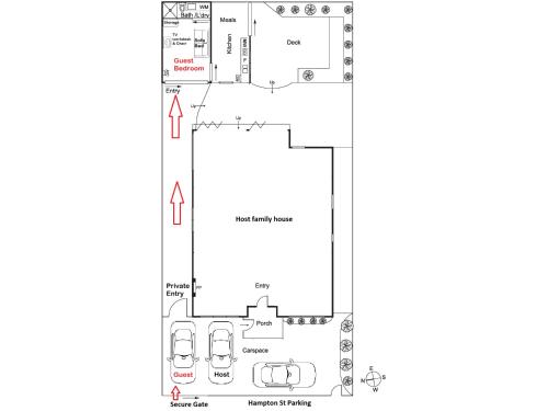 a floor plan of a house at Guest suite in Brighton in Melbourne