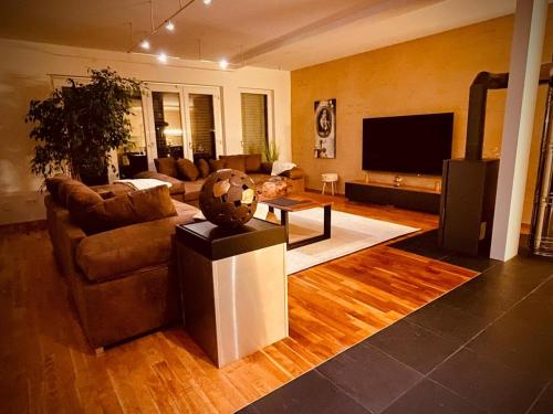 FrastanzにあるLoft 4-roomのソファとテレビのあるリビングルーム