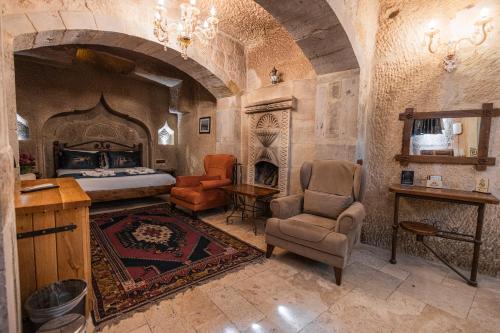 Posezení v ubytování Göreme Cave Suites