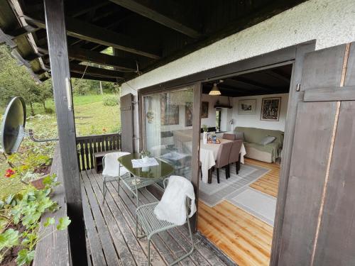 Balkón nebo terasa v ubytování Peaceful Nature Cabin Jolly