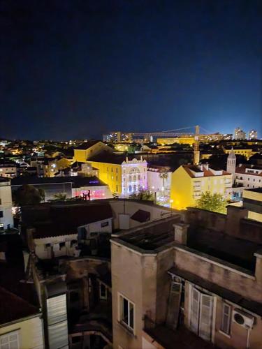 a view of a city at night with buildings at Old town hesed in Split