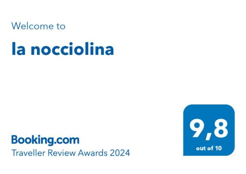 a screenshot of a cell phone screen with the text welcome to la neocoda at la nocciolina mansarda in centro in Cortemilia