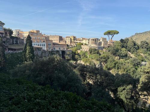 a group of buildings on a hill with trees at Holiday Home Villanova in Ponte Lucano