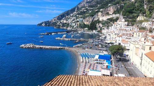 a view of a beach on the amalfi coast at Casa Nina in Amalfi