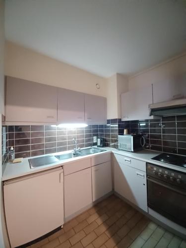 Kuchyň nebo kuchyňský kout v ubytování Hotel Koffieboontje