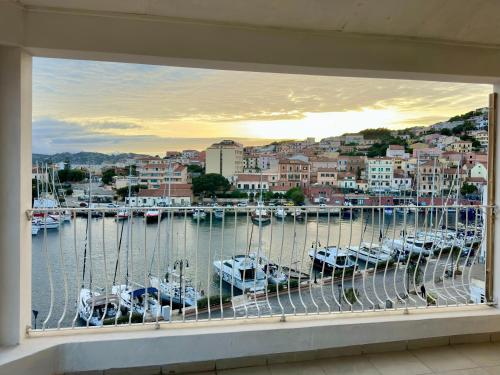 a view of a marina with boats in the water at Chèz Cocò in La Maddalena