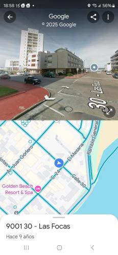 a screenshot of a google maps view of a city at Los Dedos in Punta del Este