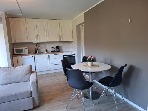 Kuchyň nebo kuchyňský kout v ubytování Nature View Apartment in Espeland