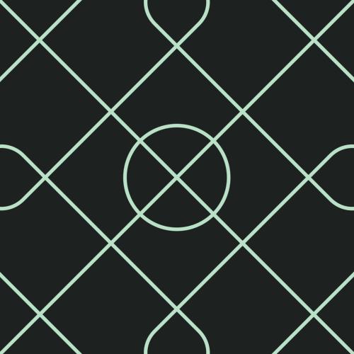 a metal grid with a rings on a black background at Omad in Cairo