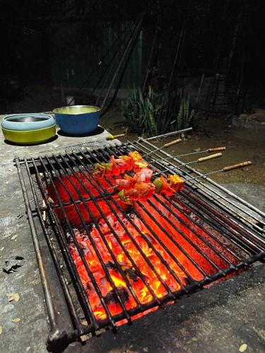 ホスアーにあるThe Hideaway Hosur by evaddoのホットドッグやその他の食べ物を使ったグリル