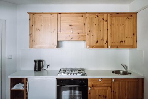 Η κουζίνα ή μικρή κουζίνα στο Apartments Mühlegg