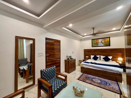 Giường trong phòng chung tại Shree Ji Retreat - A Boutique Stay