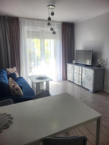 Televízia a/alebo spoločenská miestnosť v ubytovaní Apartamenty Olimpijska
