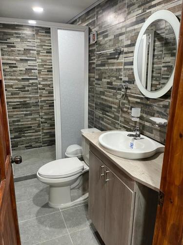 Koupelna v ubytování Apartamentos Manatwar