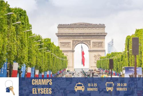 a view of the washington monument in front of the arch at 2 minutes from La Défense - Ideal for 6 Guests in Puteaux