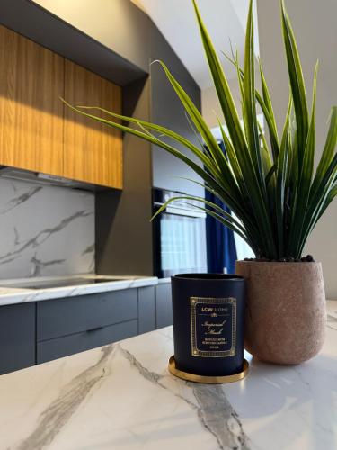 Η κουζίνα ή μικρή κουζίνα στο ISM Luxury Apartments