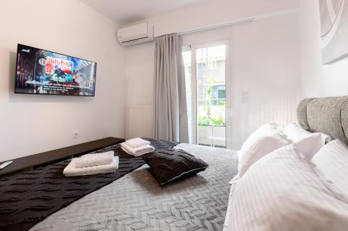 Katil atau katil-katil dalam bilik di September15 Suites, Amfilochia