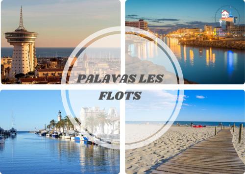 a collage of four pictures of the sights of palaiva las flots at SUITE LA SERENITA - JACUZZI - CLIM - WIFI - TopProsConciergerie in Saint-Georges-dʼOrques