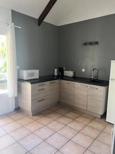 Kuchyň nebo kuchyňský kout v ubytování Le Village tropical avec sa villa et ses 6 bungalows
