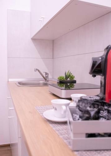 Kuchyň nebo kuchyňský kout v ubytování Modern House Monolocali
