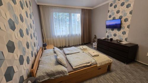 Postel nebo postele na pokoji v ubytování Dóra apartman best location