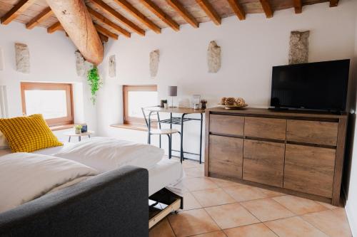 TV a/nebo společenská místnost v ubytování Garda Lake & Relax - Bellavista Flat 15min from Garda