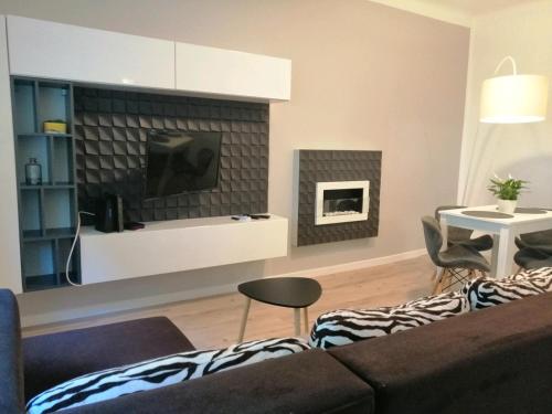 Kuchyň nebo kuchyňský kout v ubytování Apartament Mako