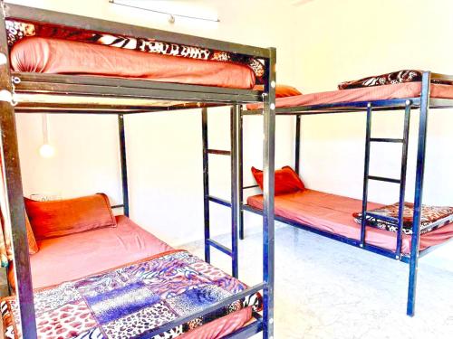 a group of bunk beds in a room at Hotel The Premium Villa Old Manali View in Manāli