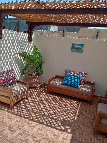 Posezení v ubytování chambre privée avec terrasse