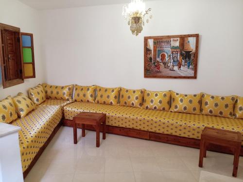 Posezení v ubytování chambre privée avec terrasse