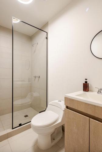 Ένα μπάνιο στο Furnished & Equipment Apt with beautiful views in MTY Downtown