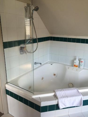 e bagno con vasca e doccia. di English Tudor House a Hamilton