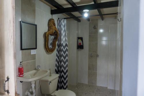 Koupelna v ubytování Posada Mirador de Filandia