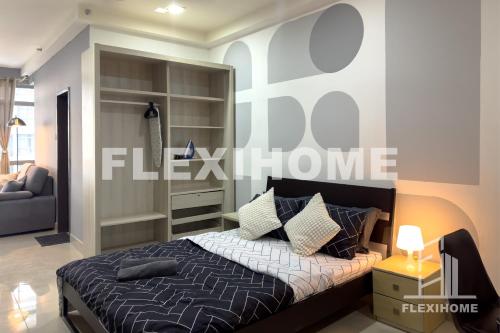 a bedroom with a bed in a room at 10am-6pm, SAME DAY CHECK IN AND CHECK OUT, Work From Home, Shaftsbury-Cyberjaya, Comfy Home by Flexihome-MY in Cyberjaya