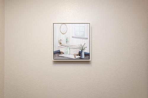 a picture of a bathroom with a mirror on a wall at Downtown Los Angeles Gem 2 in Los Angeles