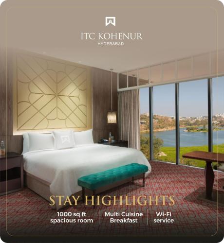Postel nebo postele na pokoji v ubytování ITC Kohenur, a Luxury Collection Hotel, Hyderabad