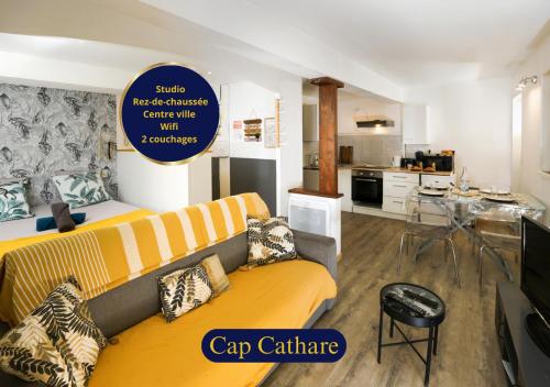 Η κουζίνα ή μικρή κουζίνα στο Le Cathare-Limoux-WIFI-Parking free-Oc-Keys
